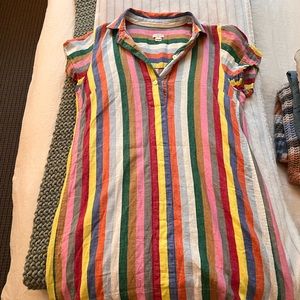 J Crew vertical striped linen dress